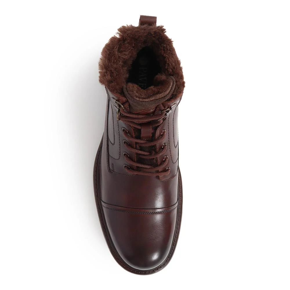 Leather Lace-Up Boots - SAKM40005 / 326 226 - Brown - Image 4
