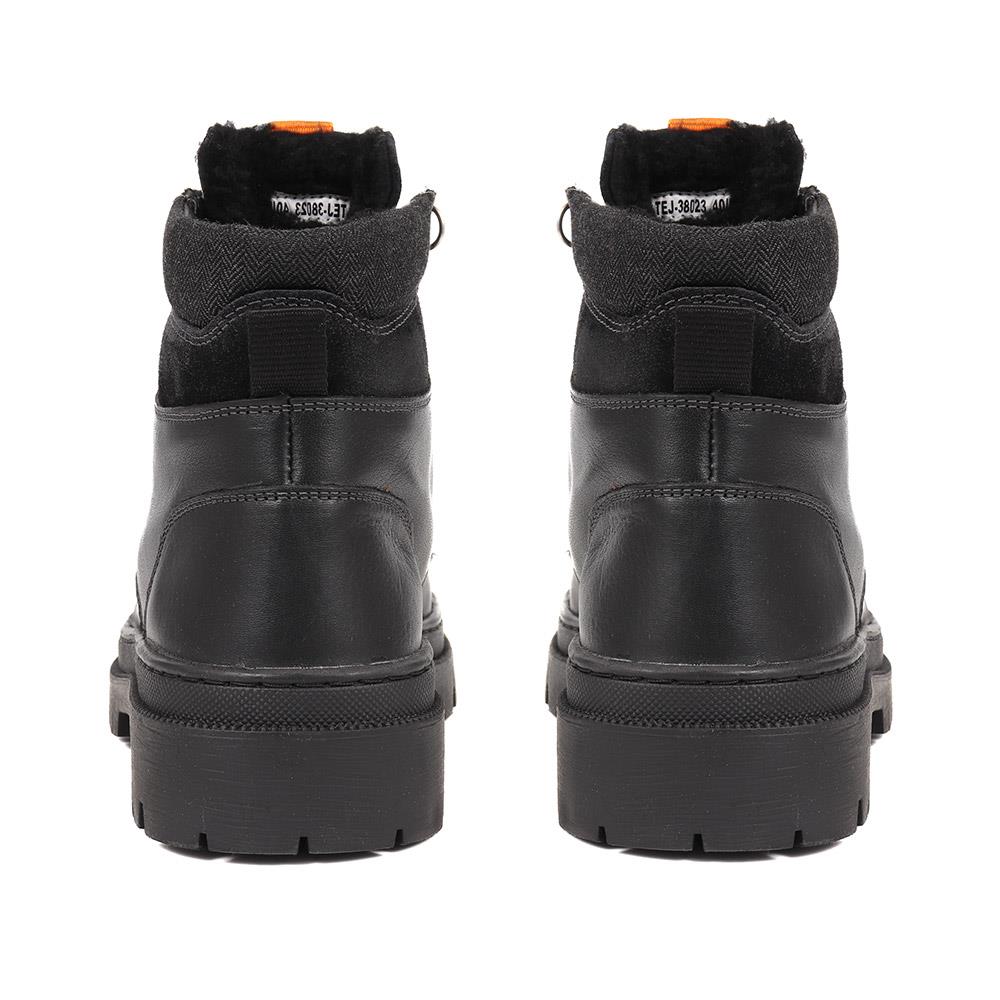 Leather Lace-Up Boots - TEJ38023 / 324 282 - Black - Image 3