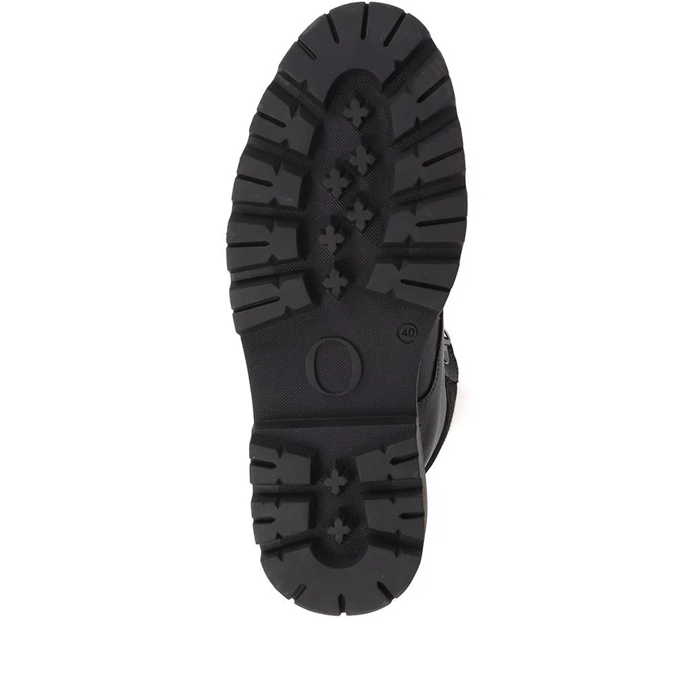 Leather Lace-Up Boots - TEJ38023 / 324 282 - Black - Image 4