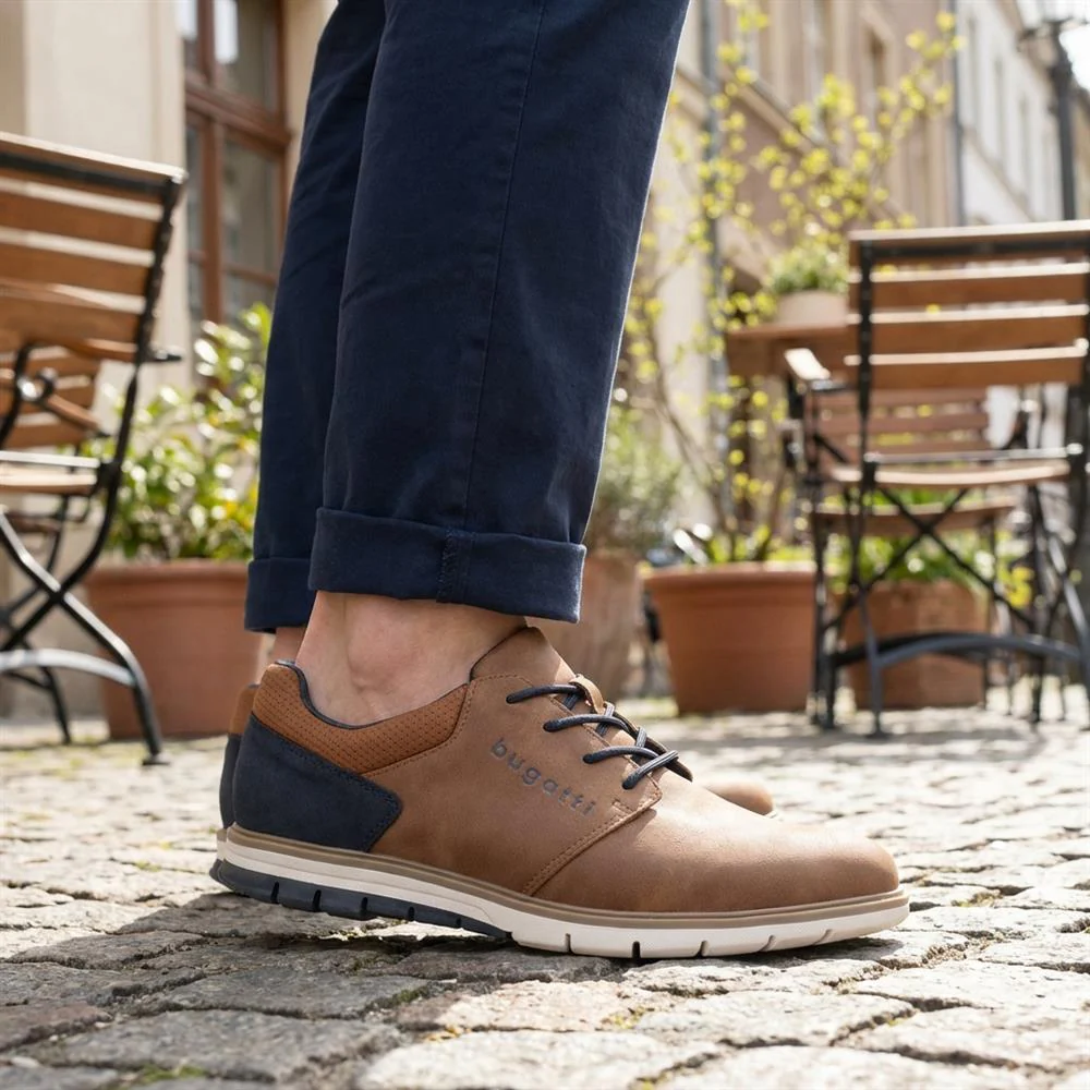 Leather Lace Up Comfort Shoes - BUG43509 / 328 750 - Tan - Image 2