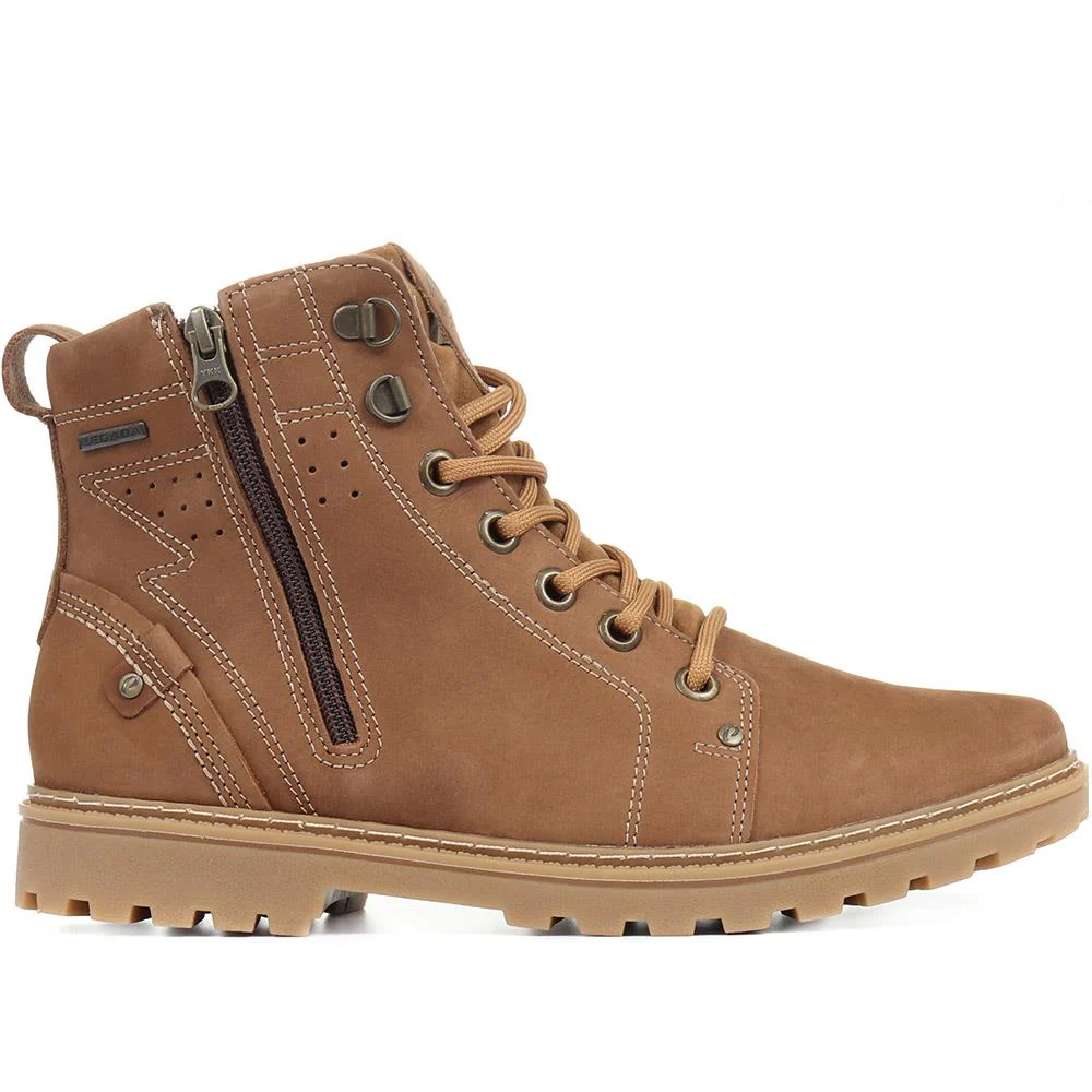 Leather Lace-Up Hiker Boots - PEG30018 / 318 064 - Light Brown - Image 2
