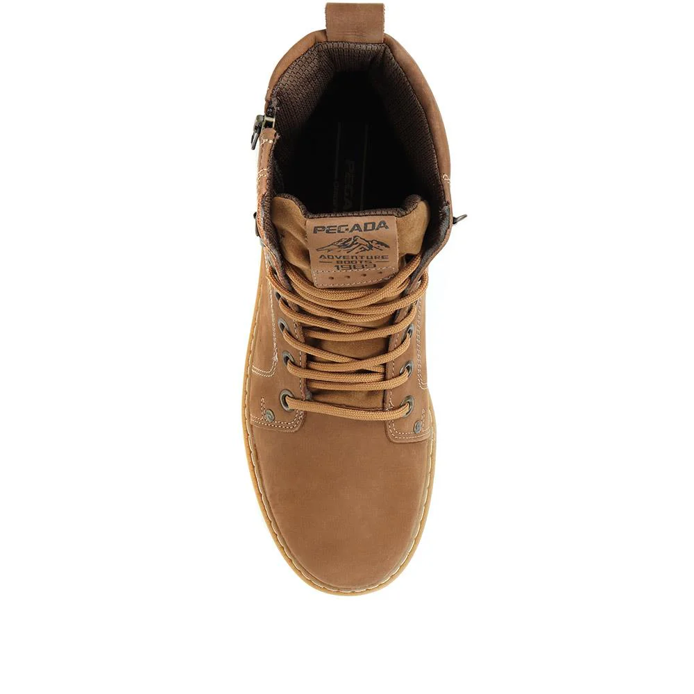 Leather Lace-Up Hiker Boots - PEG30018 / 318 064 - Light Brown - Image 7