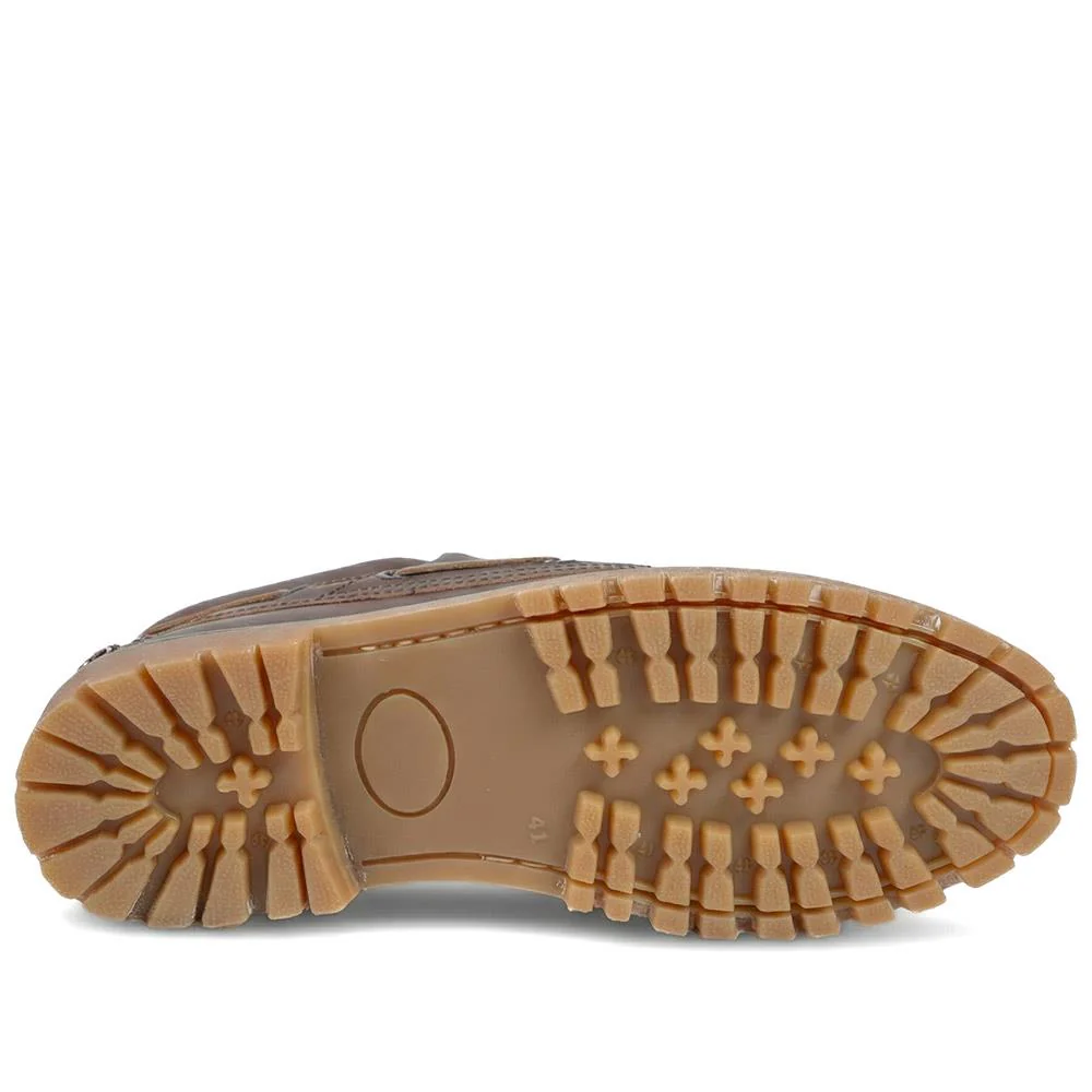 Leather Lace Up Moccasins - SHAFI43000 / 329 318 - Brown - Image 5