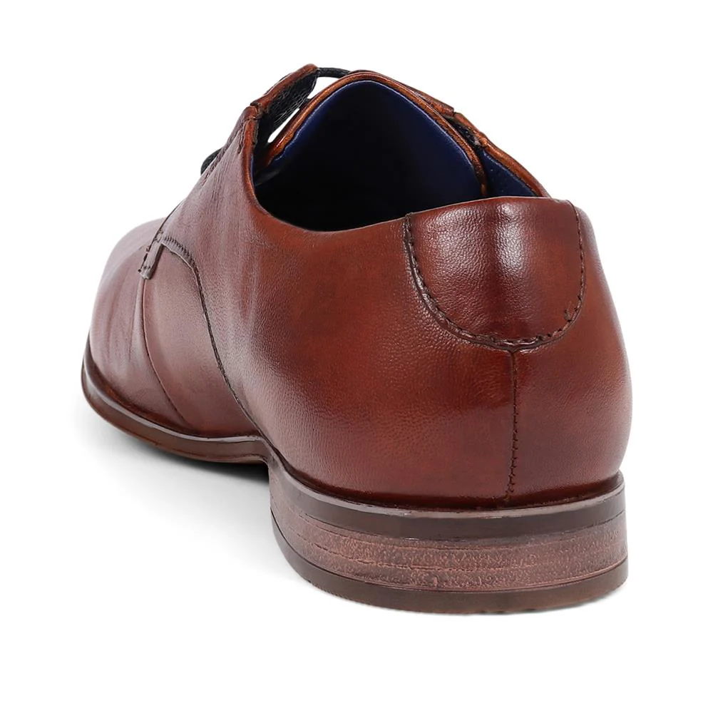 Leather Lace-Up Shoes - BUG39519 / 325 219 - Cognac - Image 3