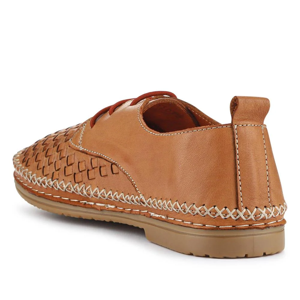 Leather Lace-Up Shoes - METIN41012 / 327 302 - Tan - Image 3