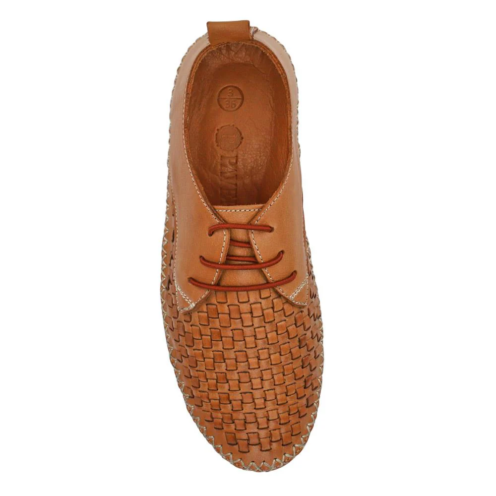 Leather Lace-Up Shoes - METIN41012 / 327 302 - Tan - Image 4