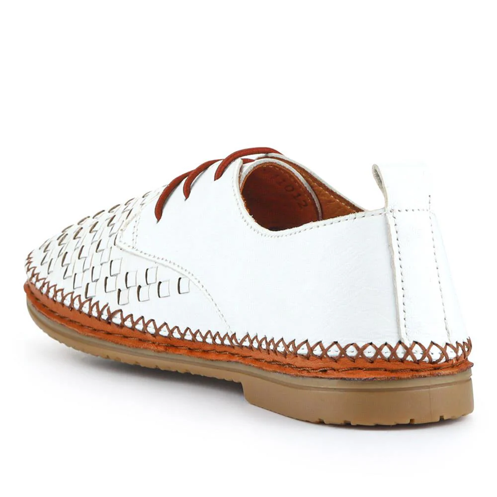 Leather Lace-Up Shoes - METIN41012 / 327 302 - White - Image 3