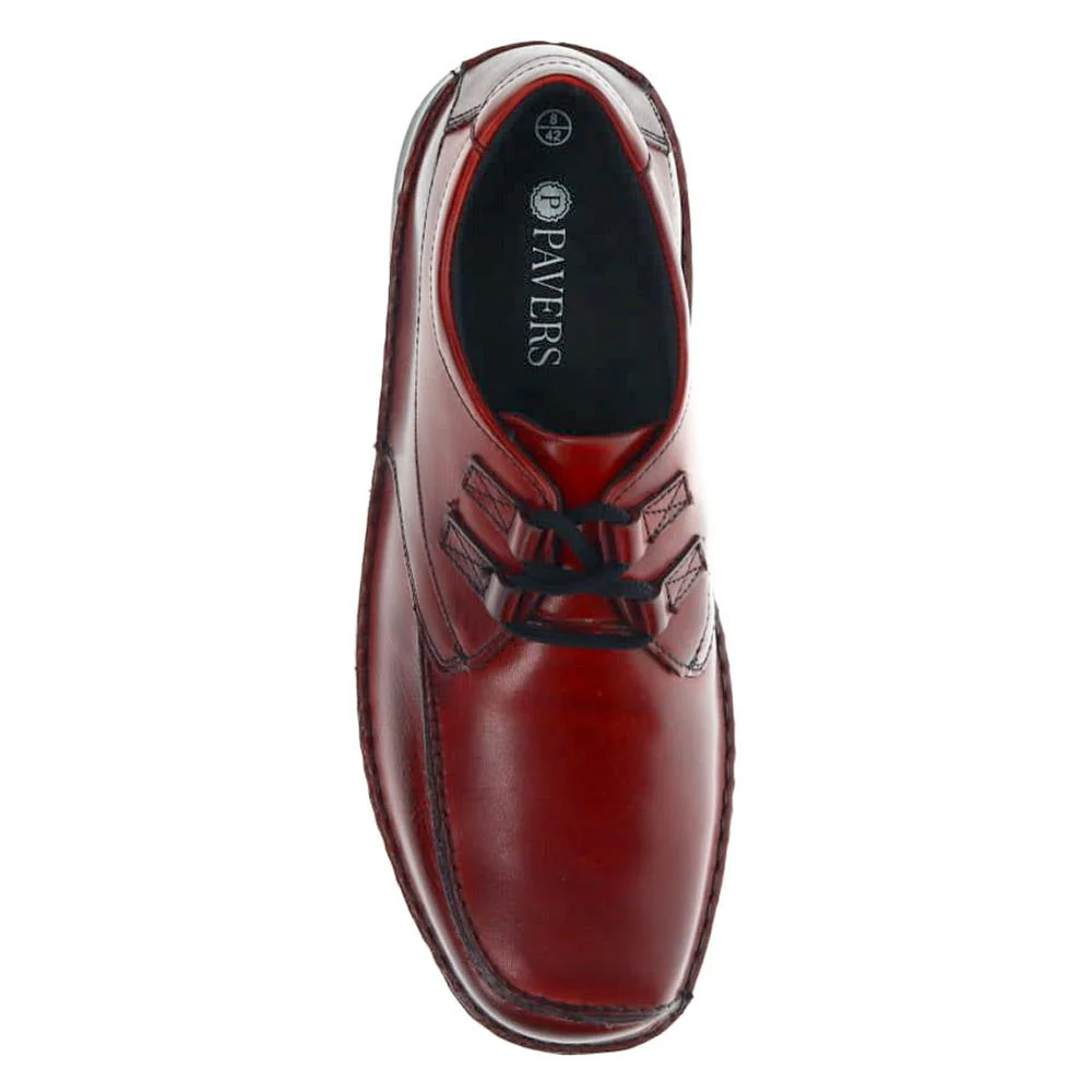 Wide Fit Leather Lace-Up Shoes - PARK40035 / 325 803 - Bordeaux - Image 4