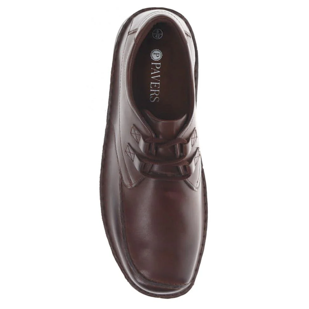 Wide Fit Leather Lace-Up Shoes - PARK40035 / 325 803 - Dark Brown - Image 4