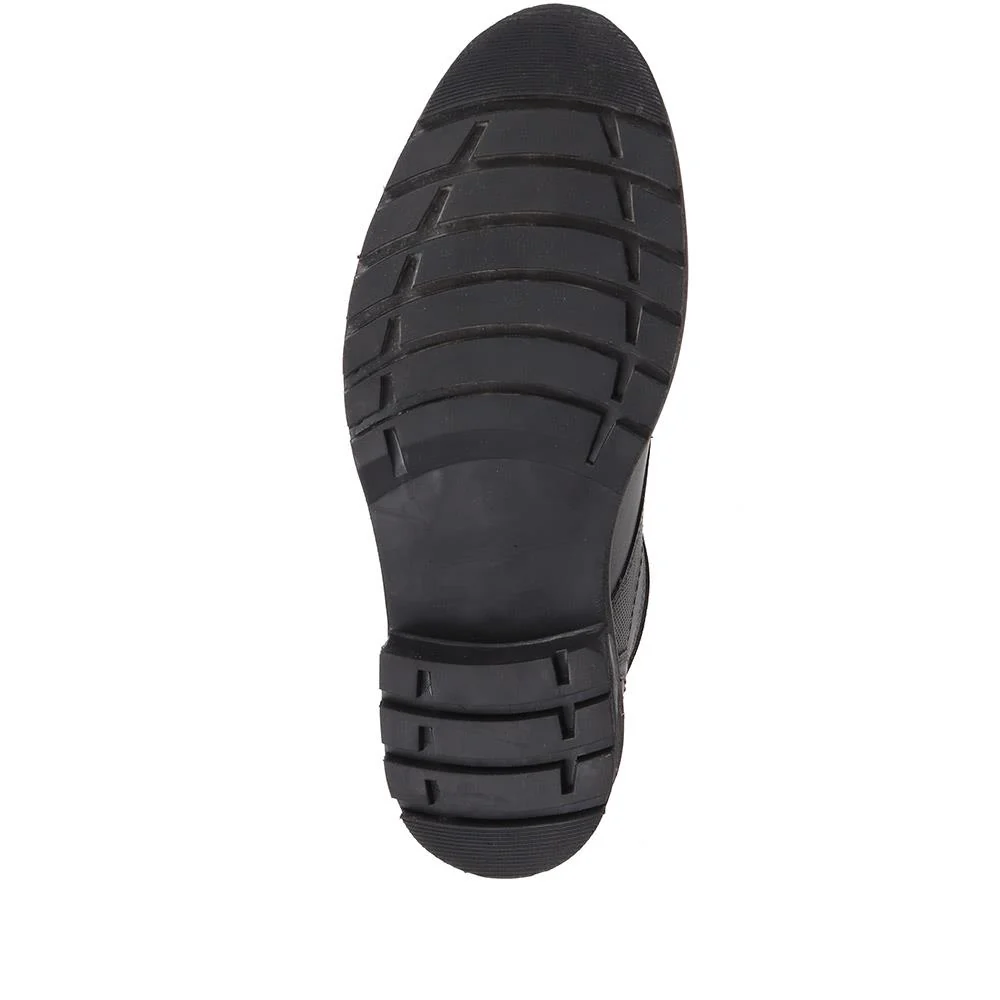 Leather Lace-Up Shoes - TEJ38017 / 324 279 - Black-Grey - Image 4