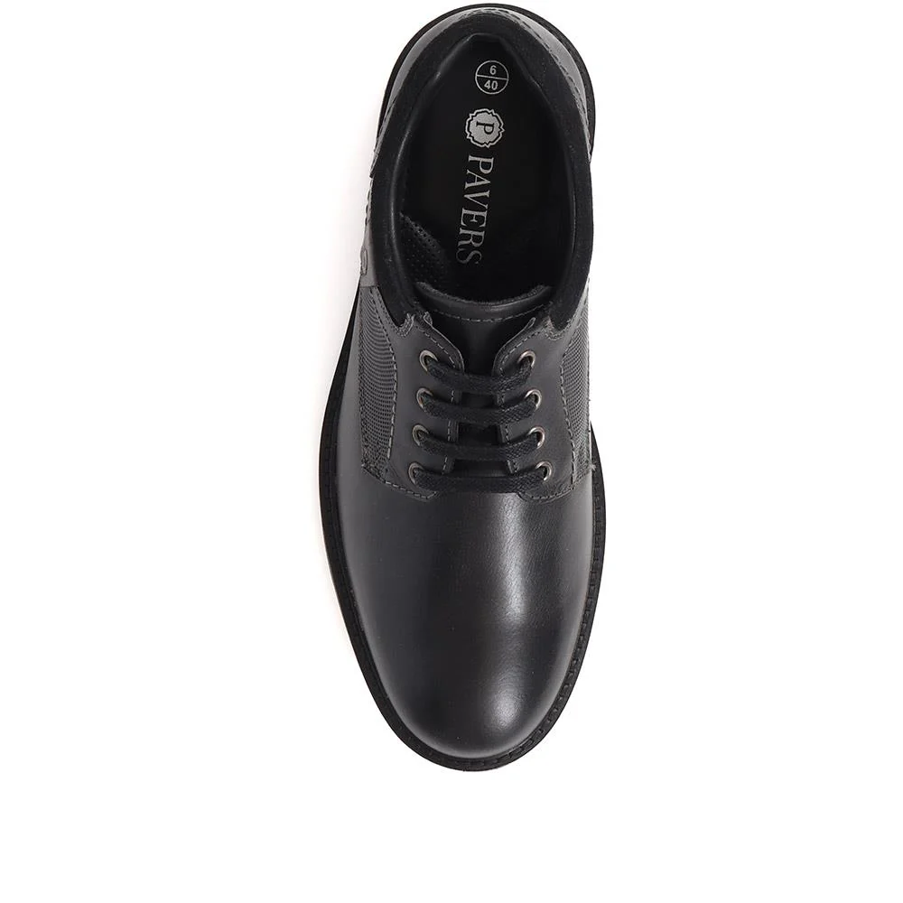 Leather Lace-Up Shoes - TEJ38017 / 324 279 - Black-Grey - Image 5