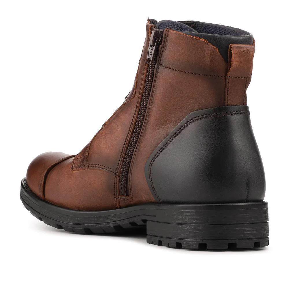 Leather Lace Up Toe Cap Boots - ITAR42004 / 328 362 - Brown - Image 3