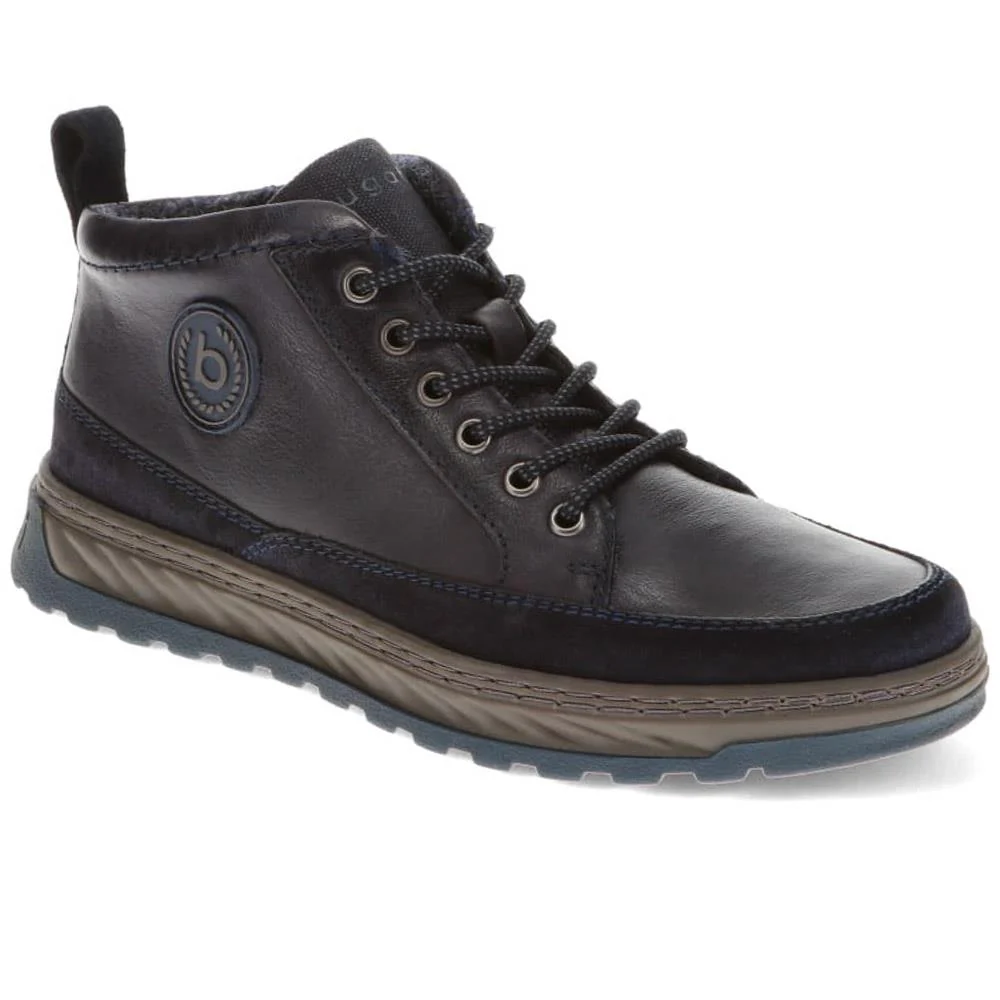 Leather Lace-Up Trainers - BUG40509 / 325 714 - Navy