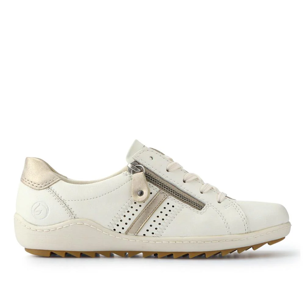 Leather Lace-Up Trainers - DRS41503 / 326 857 - Cream - Image 2
