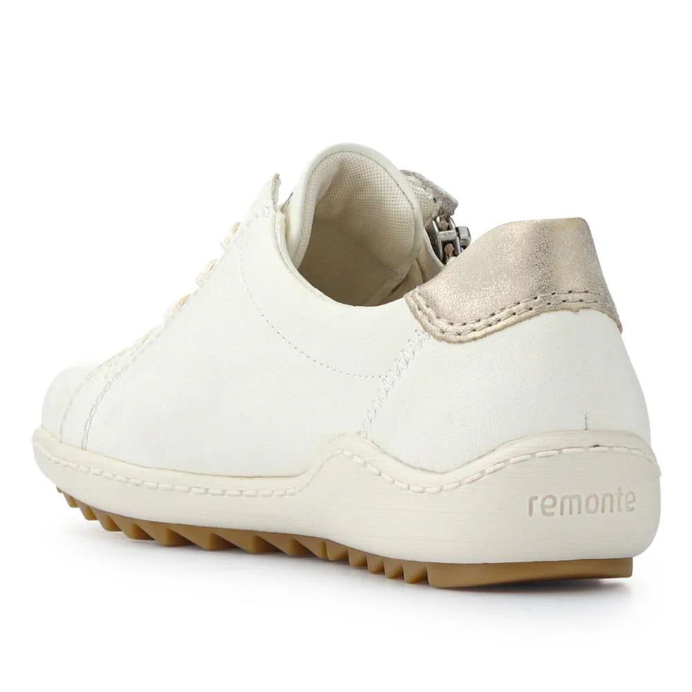 Leather Lace-Up Trainers - DRS41503 / 326 857 - Cream - Image 3