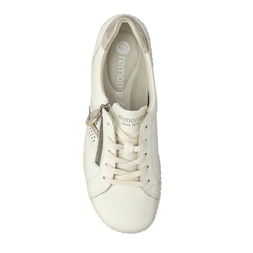 Leather Lace-Up Trainers - DRS41503 / 326 857 - Cream - Image 4