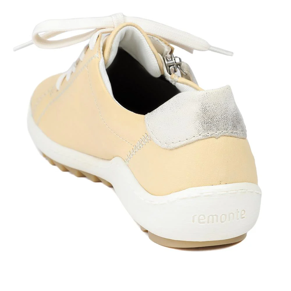 Leather Lace-Up Trainers - DRS41503 / 326 857 - Lemon - Image 3