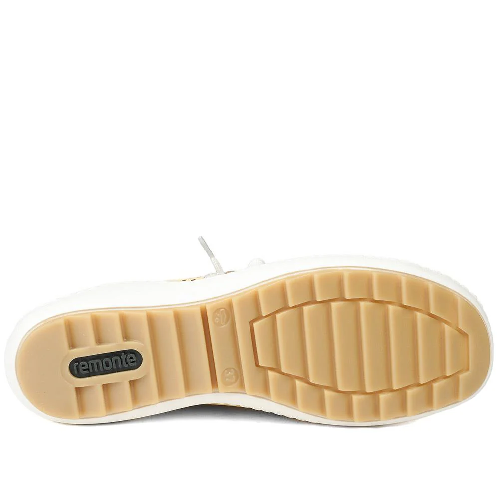 Leather Lace-Up Trainers - DRS41503 / 326 857 - Lemon - Image 5