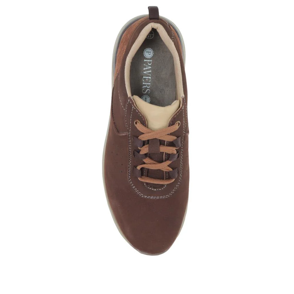 Leather Lace-Up Trainers - PARK40027 / 326 000 - Brown - Image 5