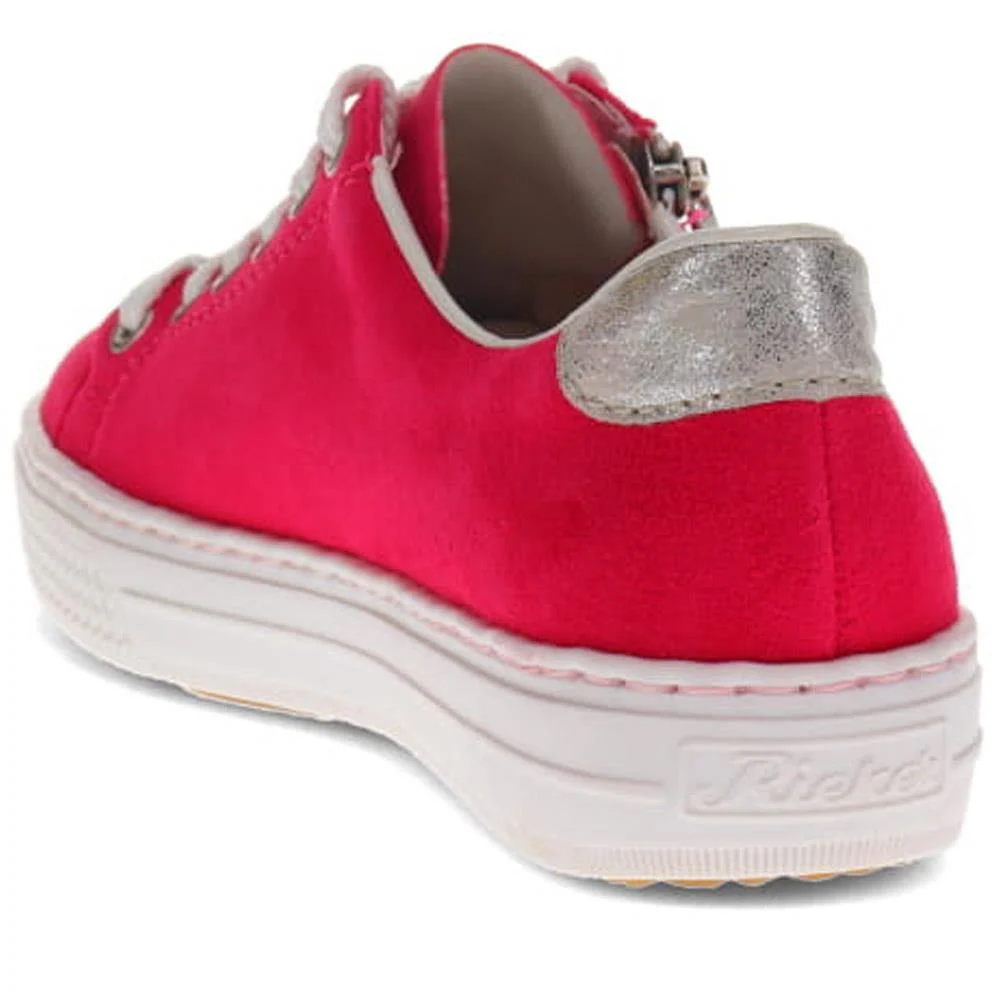Leather Lace-Up Trainers - RKR31526 / 317 699 - Pink - Image 3