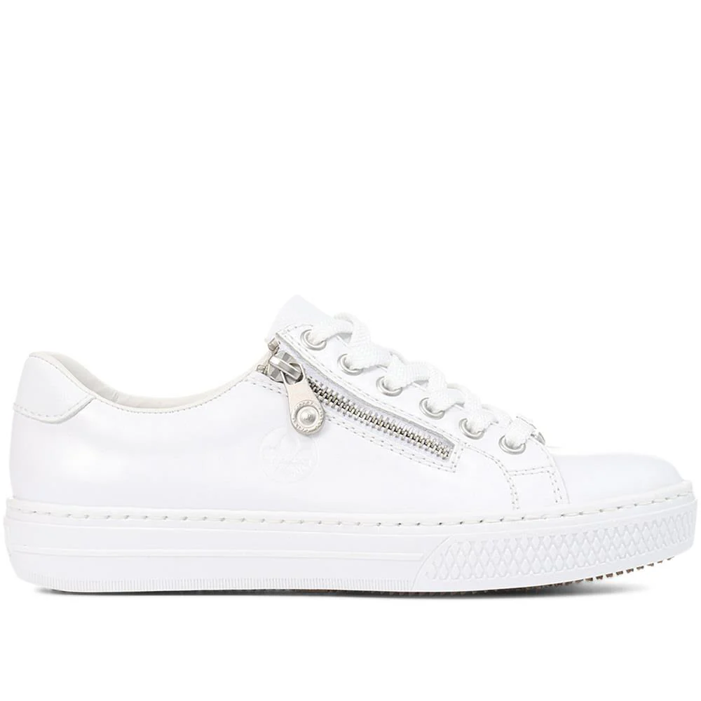 Leather Zip-Up Trainers - RKR31526 / 317 699 - White - Image 2
