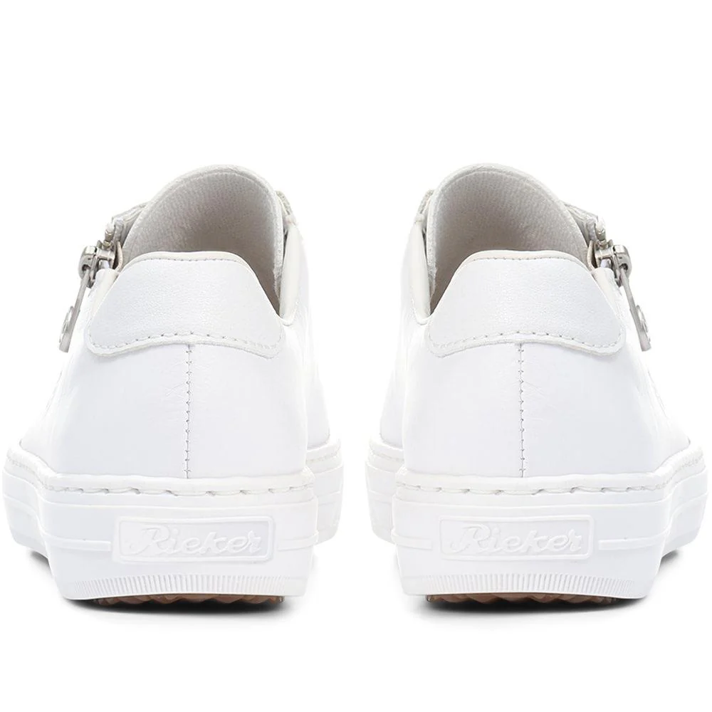 Leather Zip-Up Trainers - RKR31526 / 317 699 - White - Image 3