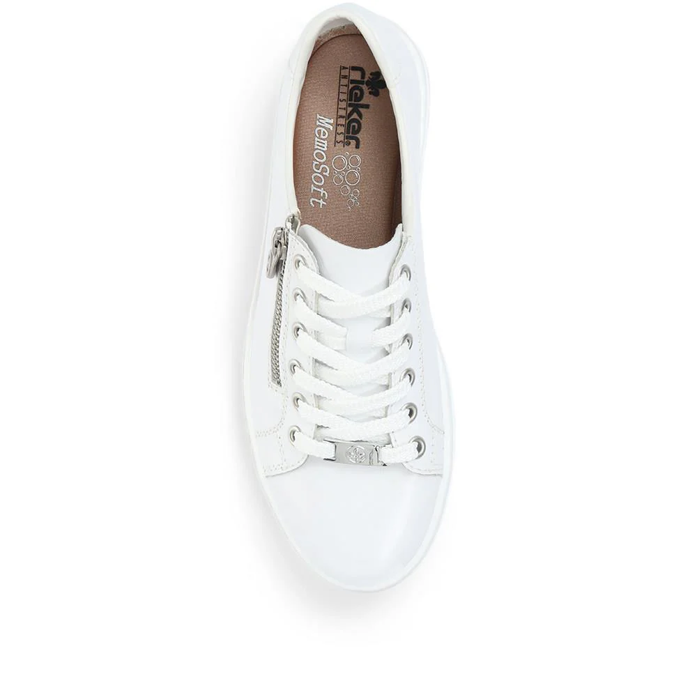 Leather Zip-Up Trainers - RKR31526 / 317 699 - White - Image 5