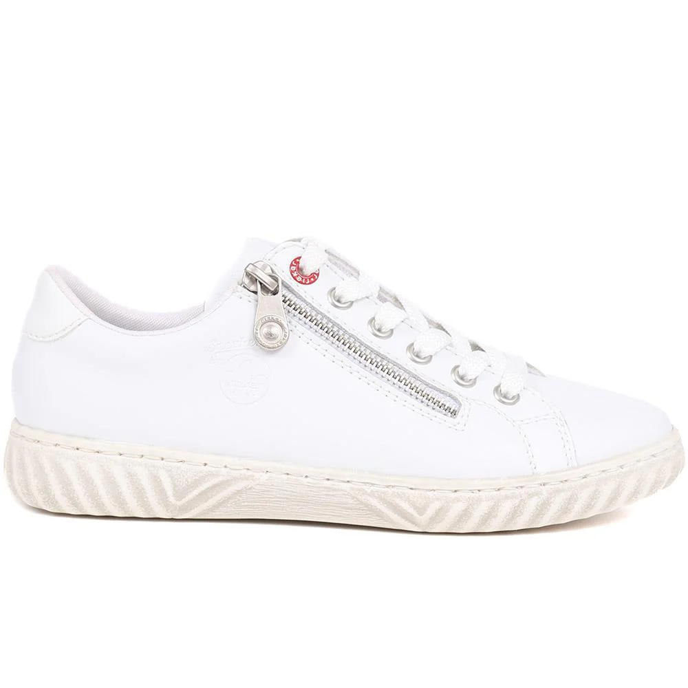 Leather Lace-Up Trainers - RKR39507 / 324 850 - White - Image 2