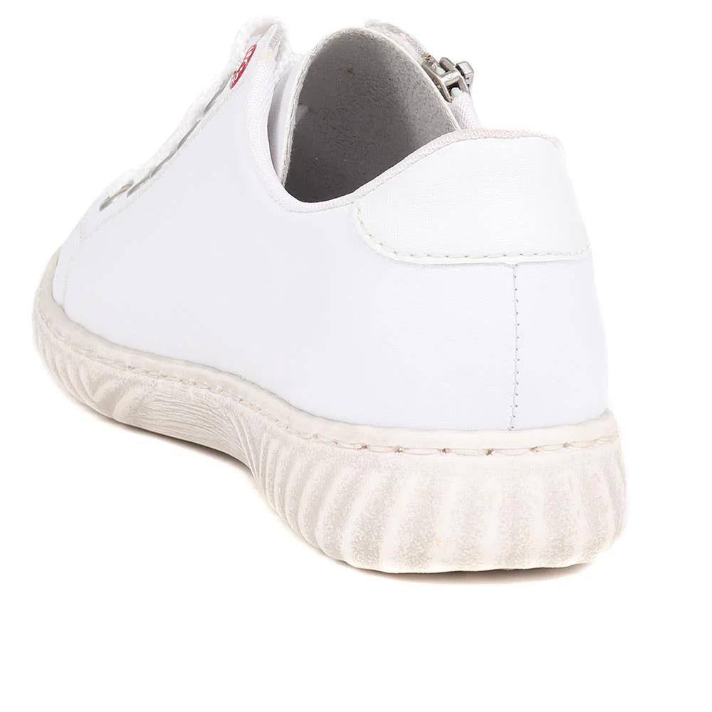 Leather Lace-Up Trainers - RKR39507 / 324 850 - White - Image 3