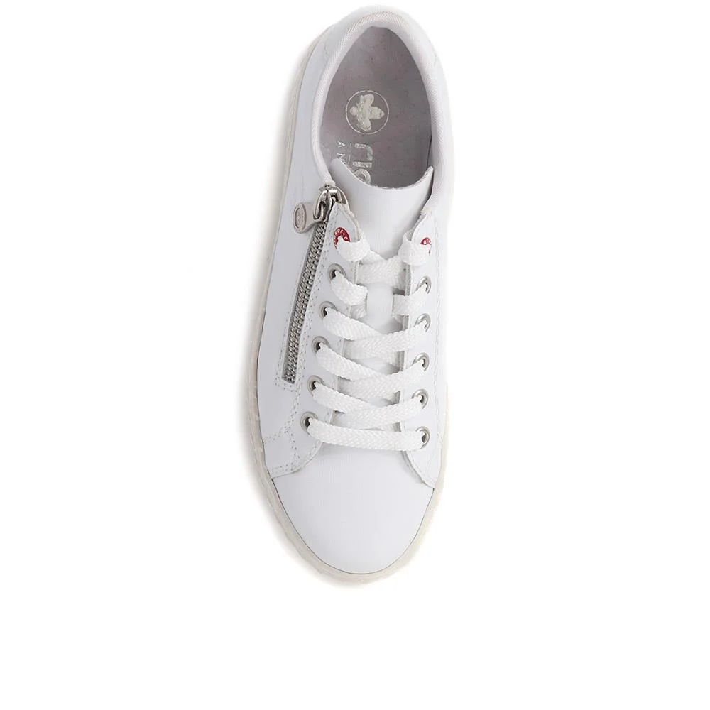 Leather Lace-Up Trainers - RKR39507 / 324 850 - White - Image 5