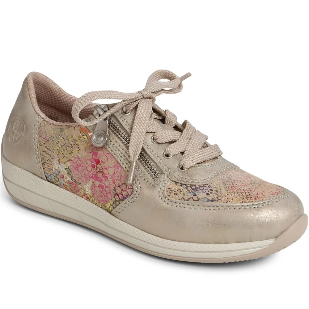 Leather Lace-Up Trainers - RKR39508 / 324 851 - Metallic