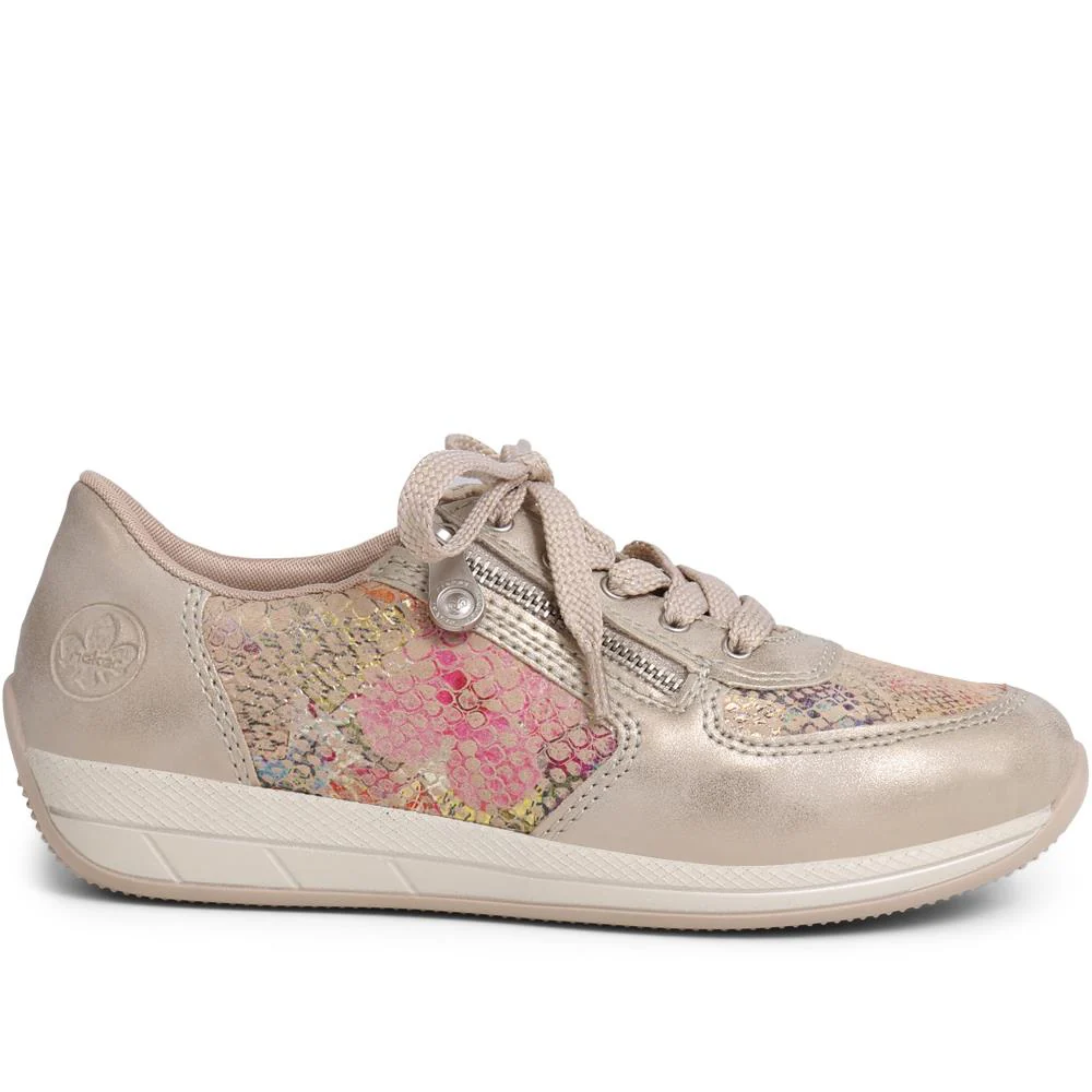 Leather Lace-Up Trainers - RKR39508 / 324 851 - Metallic - Image 2