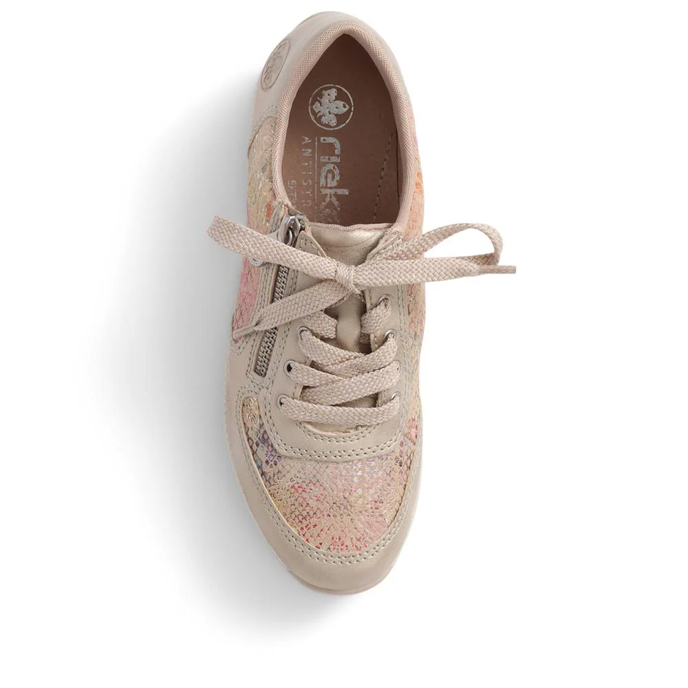 Leather Lace-Up Trainers - RKR39508 / 324 851 - Metallic - Image 5