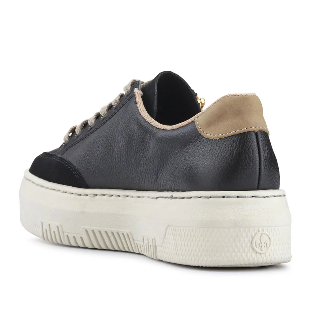 Leather Lace-Up Trainers - RKR41548 / 327 294 - Black - Image 4