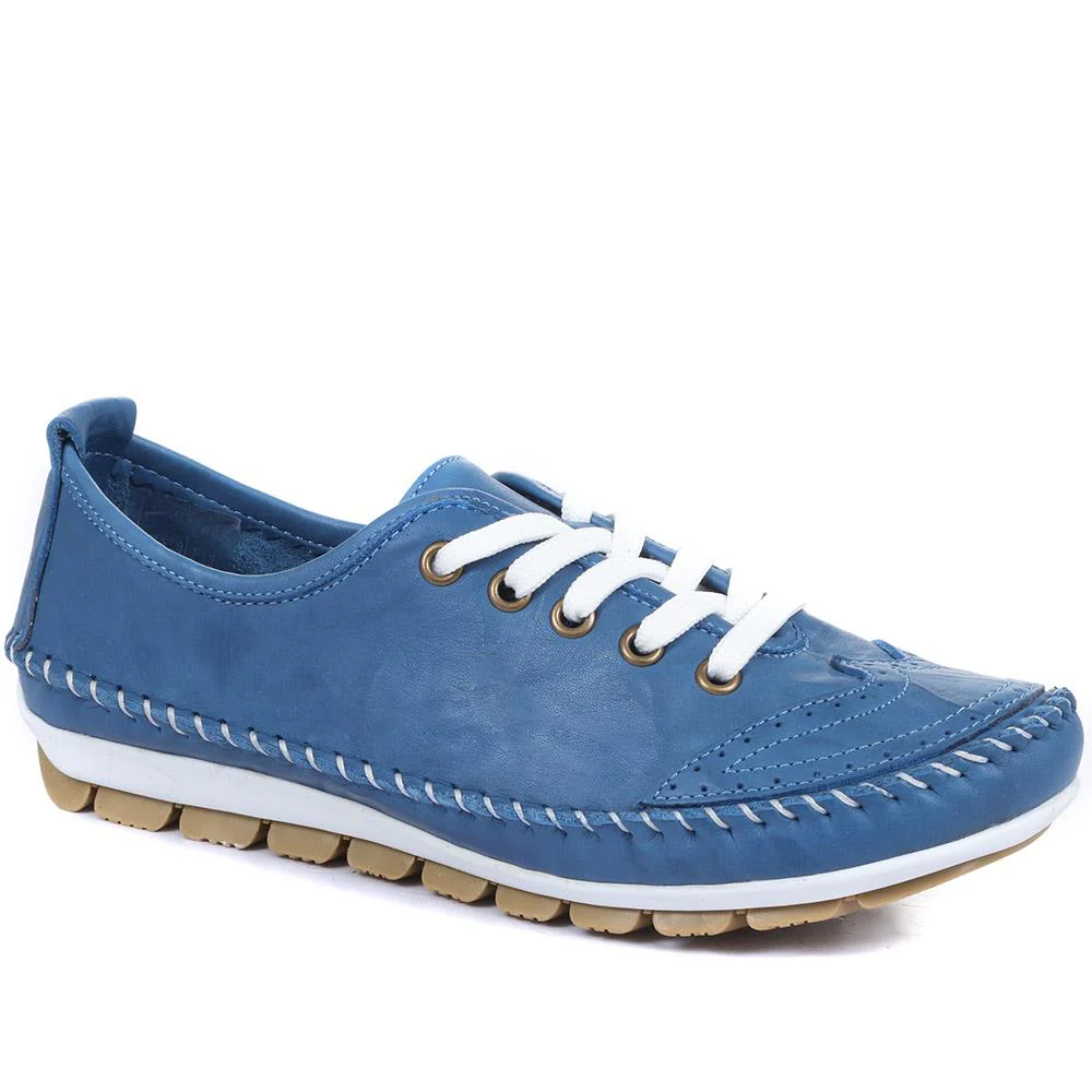 Leather Lace-Up Trainers - SIMIN31003 / 317 969 - Image 4