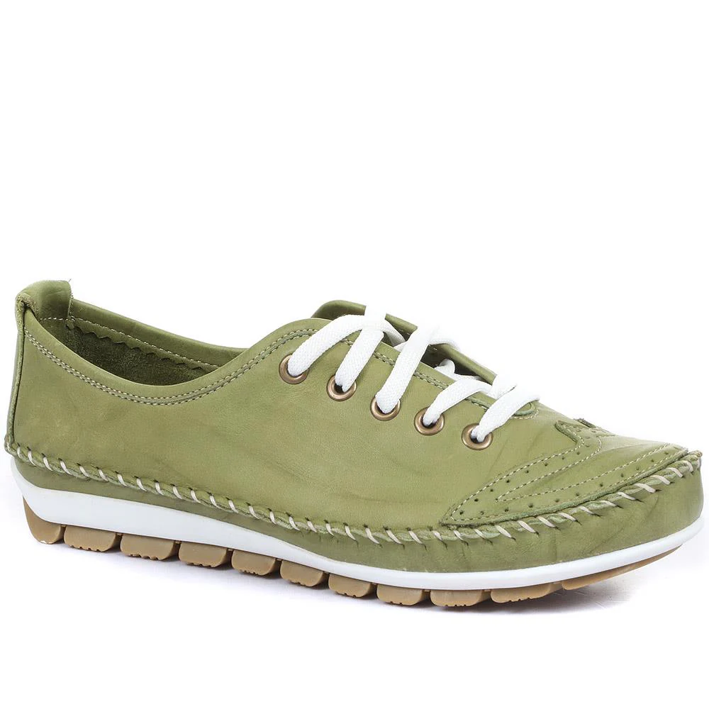 Leather Lace-Up Trainers - SIMIN31003 / 317 969 - Image 6
