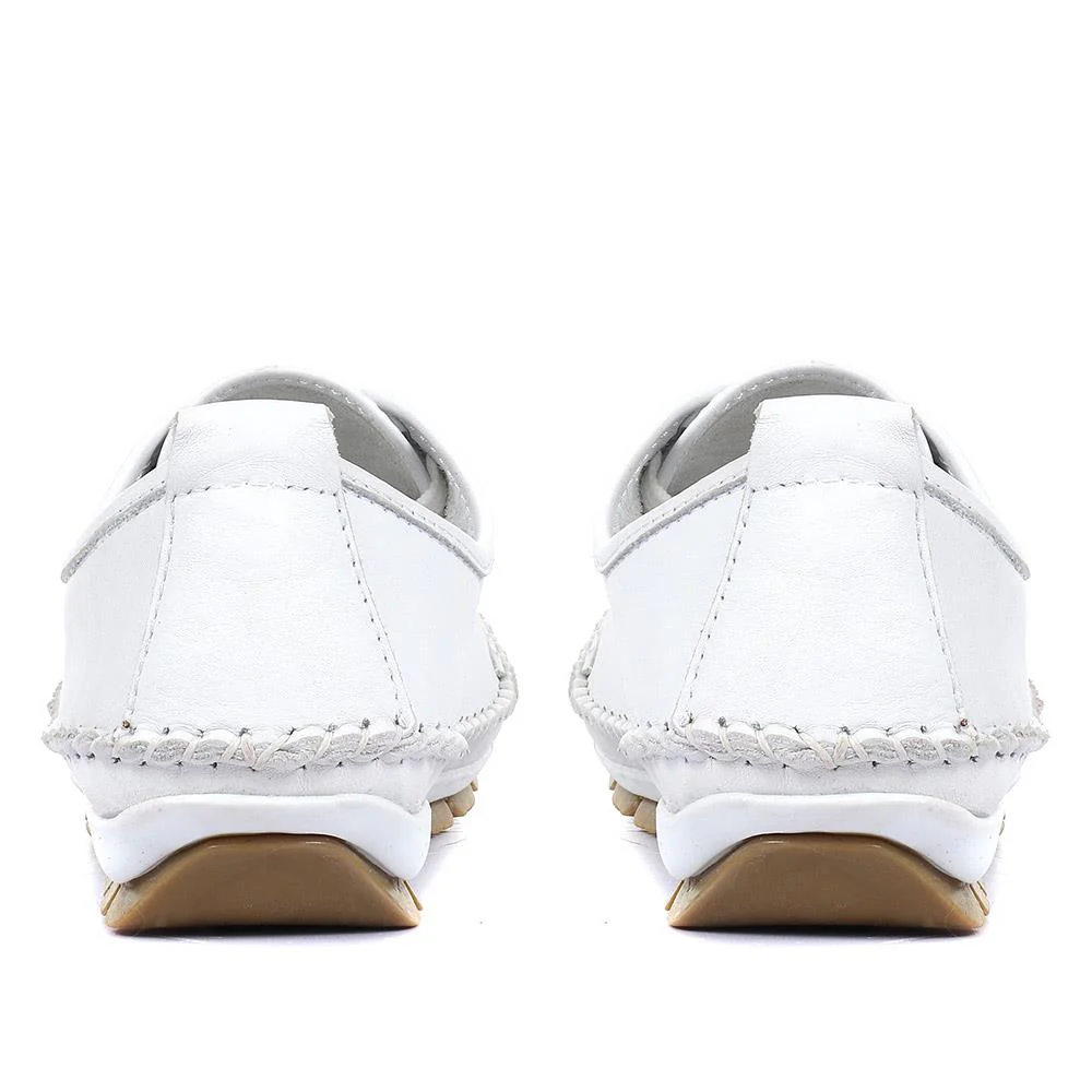Leather Lace-Up Trainers - SIMIN31003 / 317 969 - White - Image 3