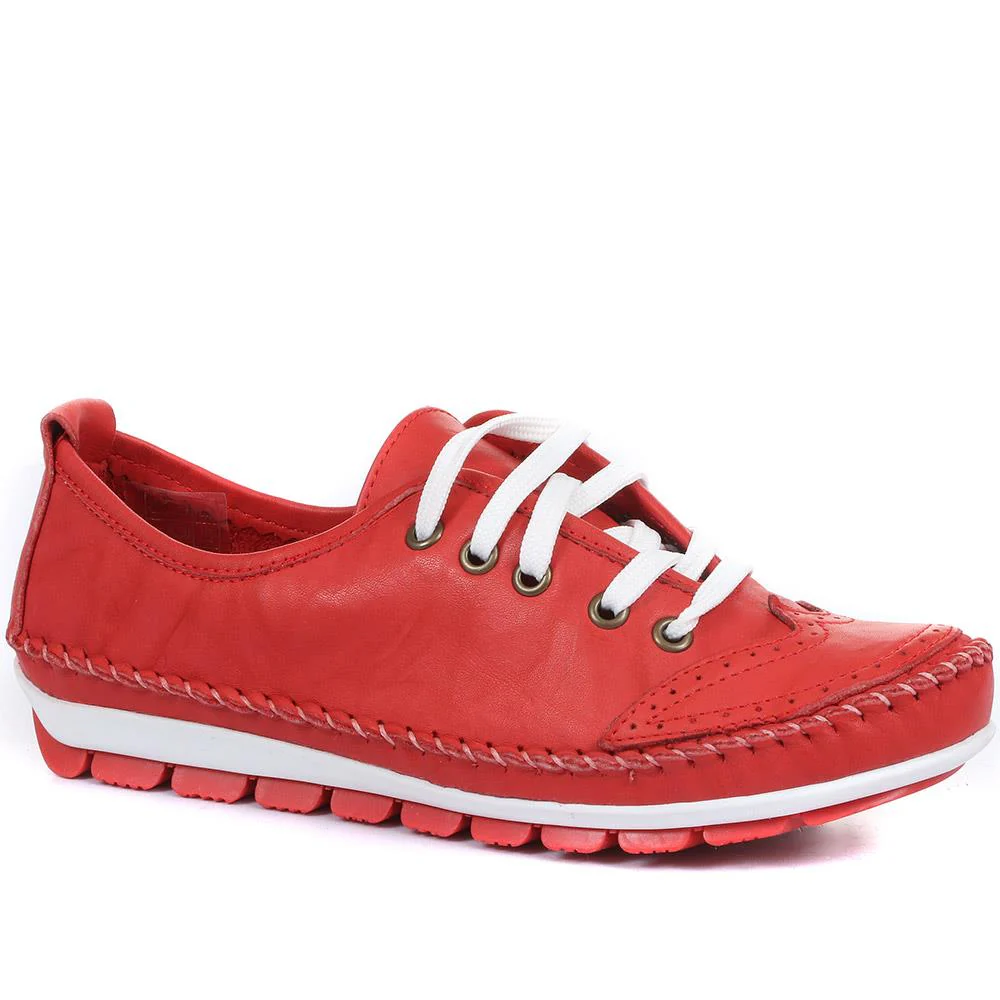 Leather Lace-Up Trainers - SIMIN31003 / 317 969 - Image 4