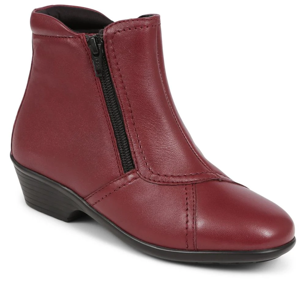 Leather Ladies Ankle Boots - HSKEMP1811 / 146 311 - Burgundy