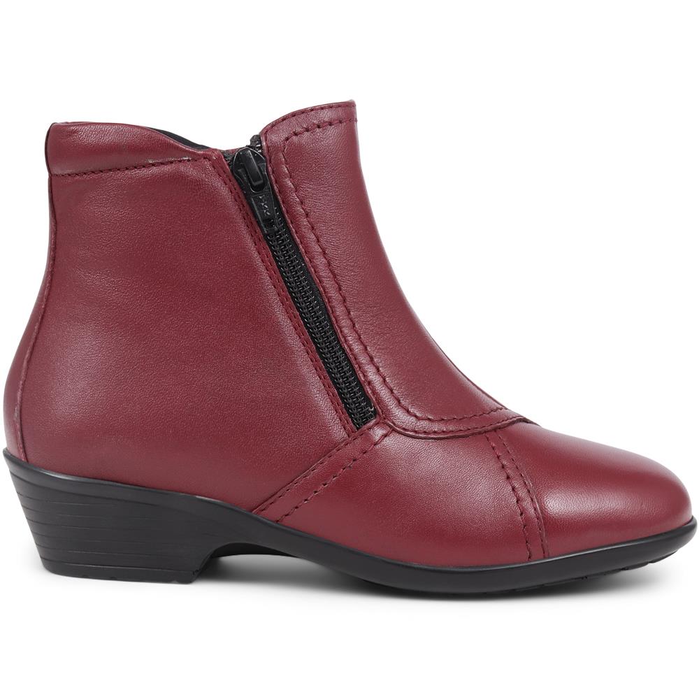 Leather Ladies Ankle Boots - HSKEMP1811 / 146 311 - Burgundy - Image 2