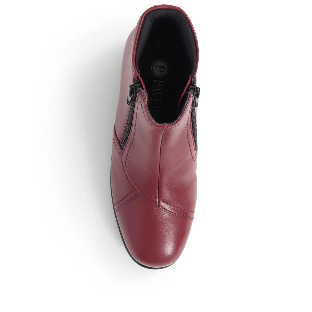 Leather Ladies Ankle Boots - HSKEMP1811 / 146 311 - Burgundy - Image 5