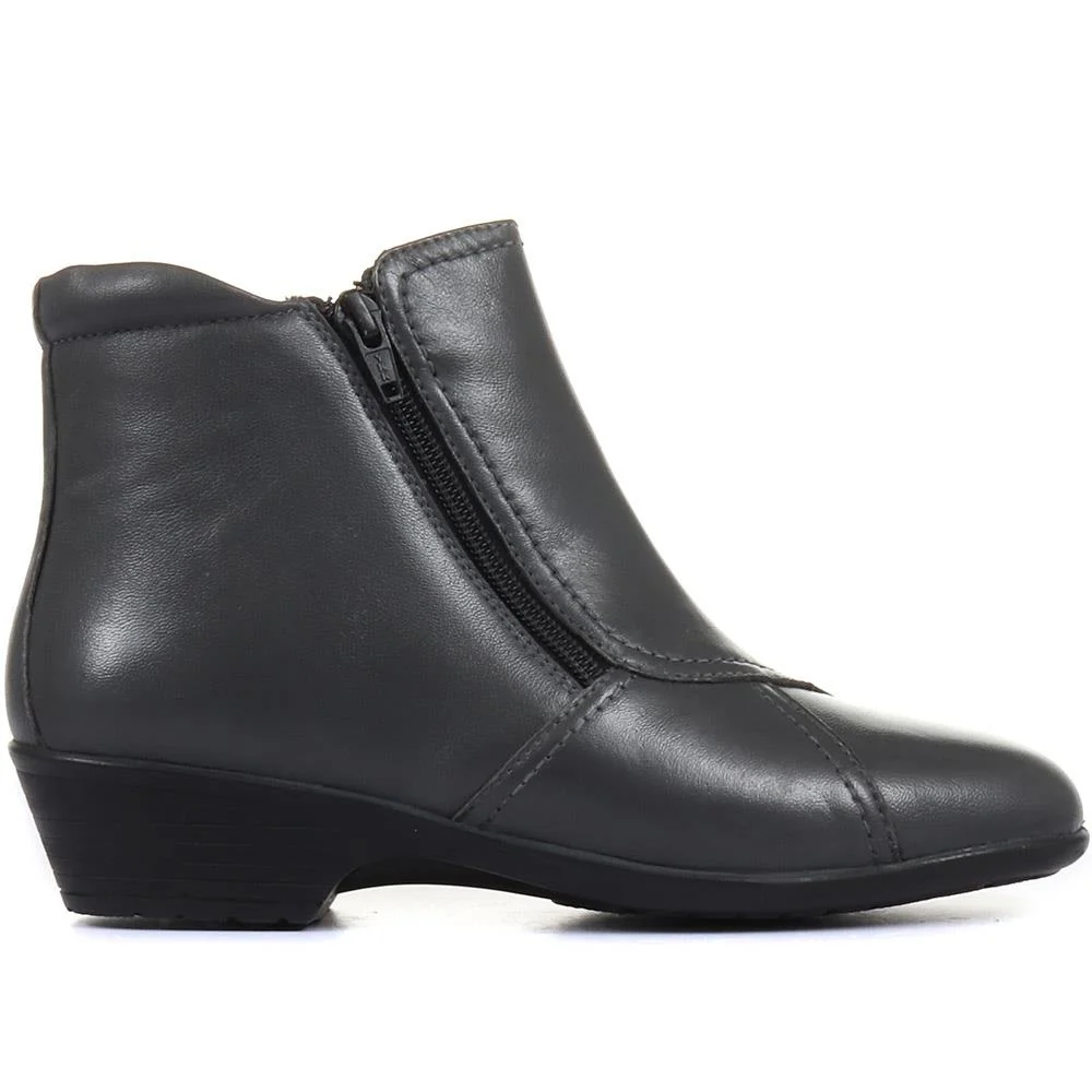Leather Ladies Ankle Boots - HSKEMP1811 / 146 311 - Grey - Image 2