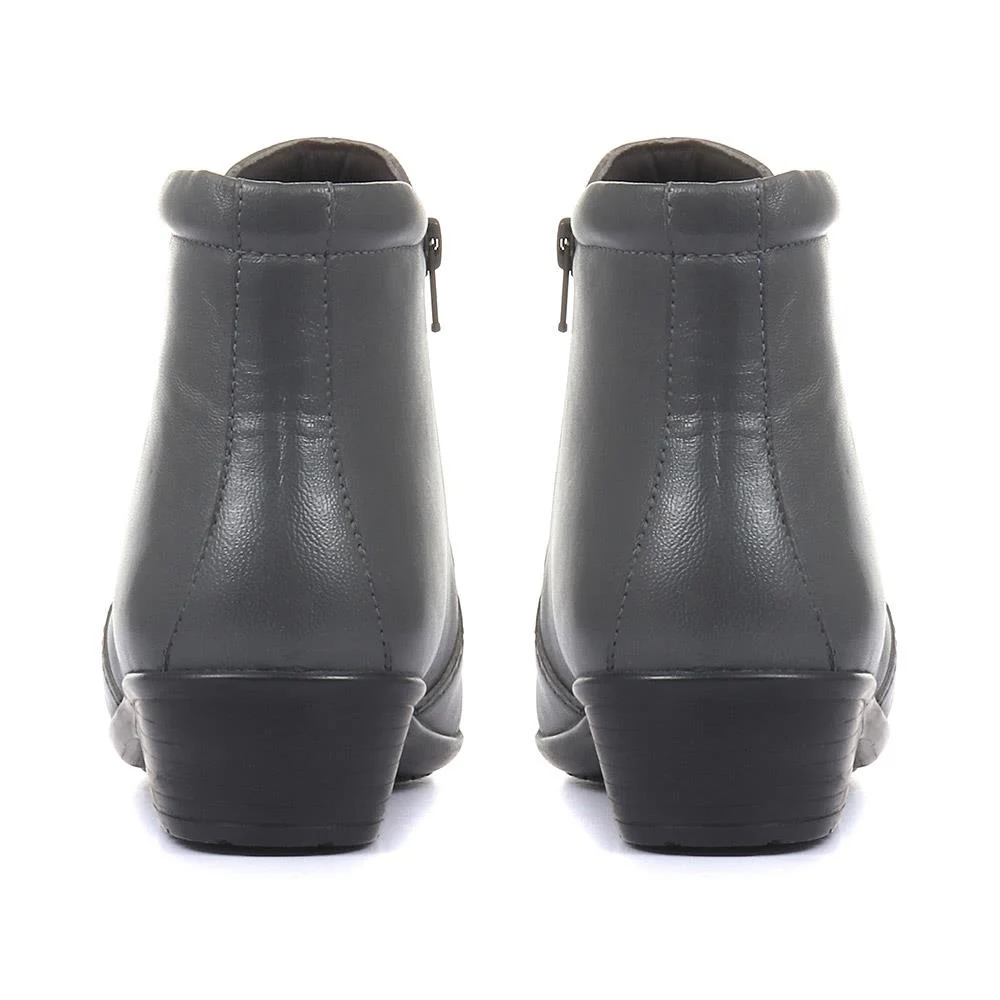 Leather Ladies Ankle Boots - HSKEMP1811 / 146 311 - Grey - Image 3