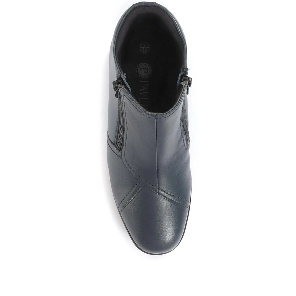 Leather Ladies Ankle Boots - HSKEMP1811 / 146 311 - Navy - Image 4