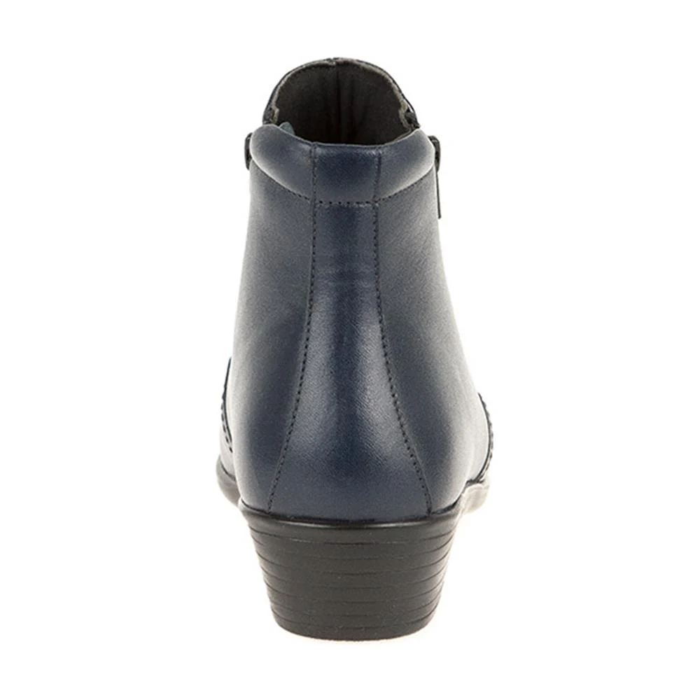 Leather Ladies Ankle Boots - HSKEMP1811 / 146 311 - Navy - Image 5