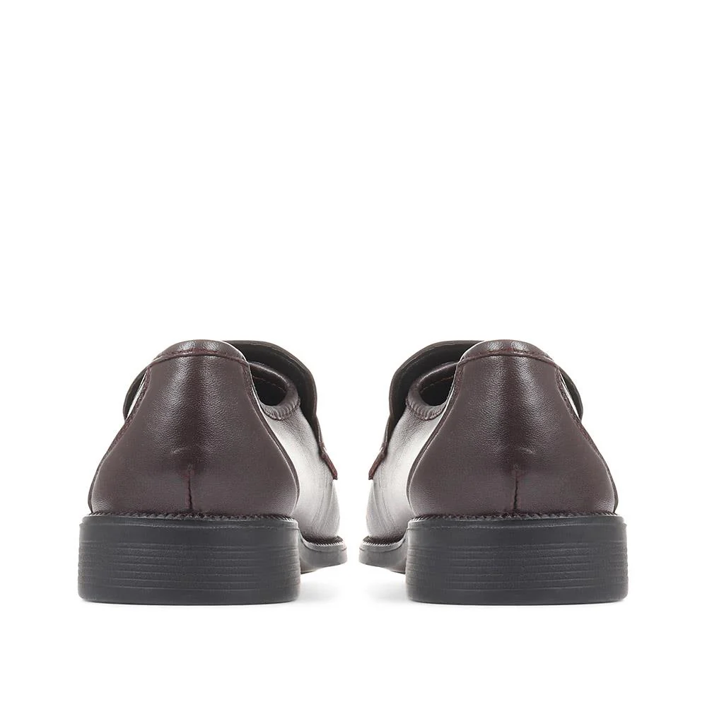 Wide Fit Classic Leather Loafers - NAP35027 / 322 486 - Burgundy - Image 3