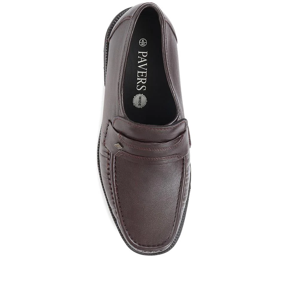 Wide Fit Classic Leather Loafers - NAP35027 / 322 486 - Burgundy - Image 4