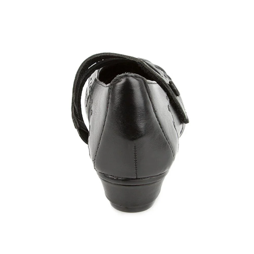 Leather Mary Jane with Stitch Detailing. - NAP1402 / 123 751 - Black - Image 3