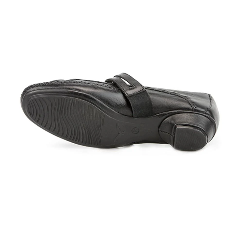 Leather Mary Jane with Stitch Detailing. - NAP1402 / 123 751 - Black - Image 4