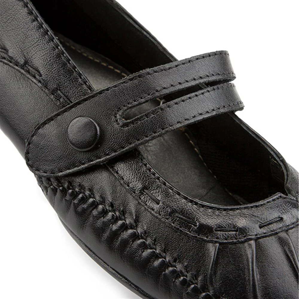 Leather Mary Jane with Stitch Detailing. - NAP1402 / 123 751 - Black - Image 5